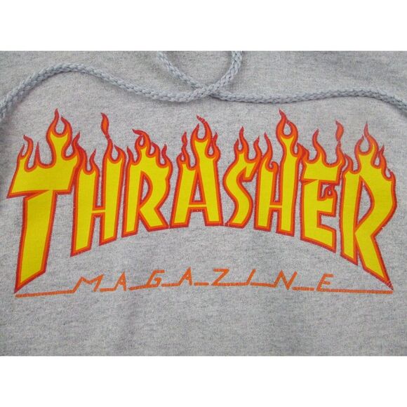 VINTAGE Thrasher Hoodie Mens Small Sweater Skateboard Magazine Sweater Y2K *READ - Picture 2 of 11